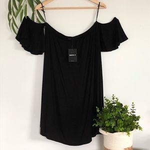 Forever 21 off the shoulder little black dress
